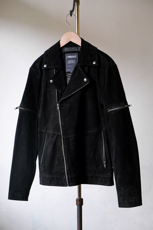 Produkt Suede Leather Zip Biker Jacket