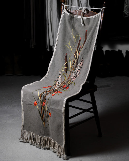 Vintage Embroidered Tassels Hanging Home Decor 復古手縫繡花流蘇 壁掛 家飾 布料