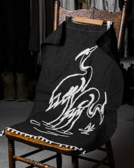 ヴィンテージ刺繍テーブルランナー ヴィンテージ手縫い白鶴刺繍テーブルランナー テーブルクロス