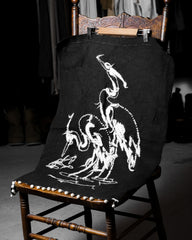 ヴィンテージ刺繍テーブルランナー ヴィンテージ手縫い白鶴刺繍テーブルランナー テーブルクロス