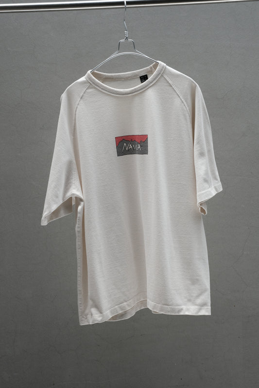 NANGA Box Logo Embroidered Tee White
