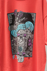HEX ANTISTYLE Vintage Skate Monster Graphic T-Shirt (Orange / Red)