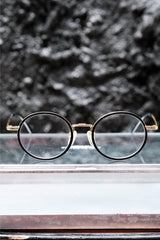 Vintage Style Handcrafted Boston Round Eyeglasses (Matte Black / Gold) 手工波士頓圓框光學眼鏡 霧黑金金屬配色