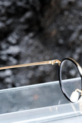 Vintage Style Handcrafted Boston Round Eyeglasses (Matte Black / Gold) 手工波士頓圓框光學眼鏡 霧黑金金屬配色