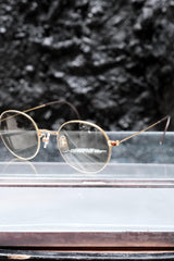 Vintage Style Handcrafted Crown Panto Eyeglasses (Clear Light Amber / Brown) 手工皇冠圓框眼鏡