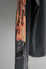 SATISFY MothTech "The Rocker" Flame High-Top Sneaker Long Sleeve Tee Charcoal