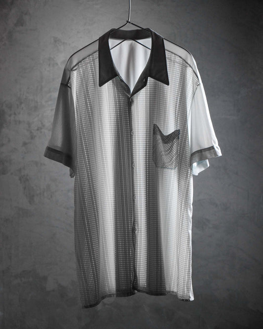 European 80’s Vintage Mesh Sheer Shirt 歐洲古著 網眼透膚襯衫