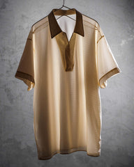 European 80’s Vintage Mesh Sheer Polo Shirt 歐洲古著 網眼透膚Polo衫