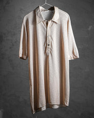 80年代のフランスヴィンテージメッシュシアーポロシャツ。フランスのヴィンテージ伸縮性のある透明なストライプのポロシャツ。