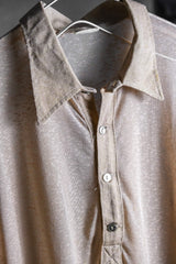 80年代のフランスヴィンテージメッシュシアーポロシャツ。フランスのヴィンテージ伸縮性のある透明なストライプのポロシャツ。