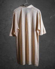 80年代のフランスヴィンテージメッシュシアーポロシャツ。フランスのヴィンテージ伸縮性のある透明なストライプのポロシャツ。