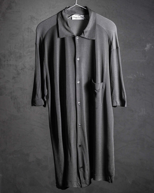 Italian 80’s Vintage Mesh Sheer Shirt 義大利古著 細網眼透膚垂墜襯衫