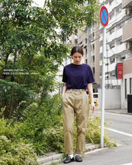 WAIPER.inc レトロ フランス軍 M-52 チノパンツ 日本製ブランド レプリカ フランス軍 プリーツ カーキ パンツ