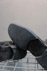The Viridi-anne Black Reverse Leather Side-Zip Combat Boots 黑色反絨皮側拉鍊戰鬥靴