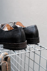 Officine Creative "OFFICE" Calf Leather Derby Shoes Object Dyed" 黑色小牛皮德比鞋 成鞋染色水洗舊化