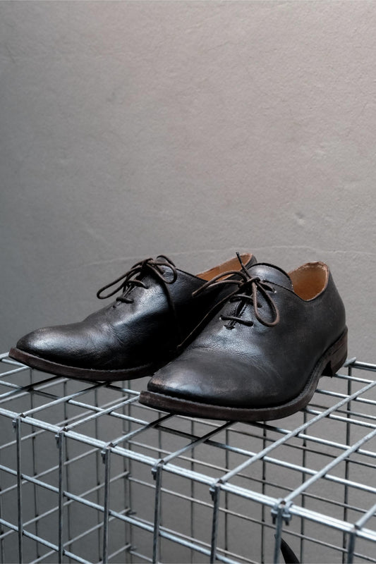 Officine Creative "OFFICE" Calf Leather Derby Shoes Object Dyed" 黑色小牛皮德比鞋 成鞋染色水洗舊化