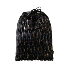 SUBU ANQUET BLACK warm water-repellent leather slippers ripple black gold