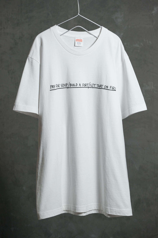 Supreme x Jean Michel Basquiat 13F/W Tシャツ ニューヨークアーティスト共同ブランドスローガンショートキックス アメリカ製 新品