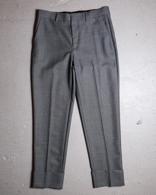 Sandro Wool suit pants French designer brand wool press-stitched suit pants with large folded legs