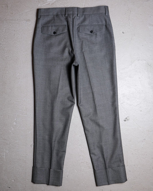 Sandro Wool suit pants French designer brand wool press-stitched suit pants with large folded legs