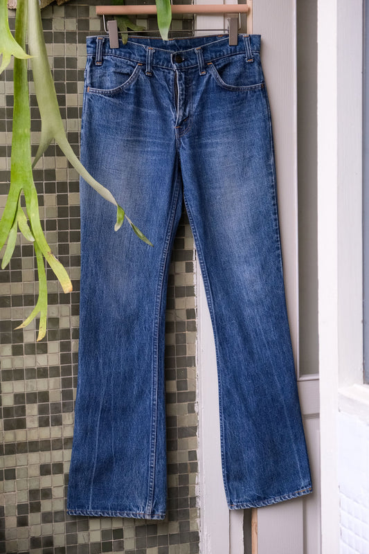 Levi's 1970's Vintage 684 Orange Tab Bell Bottom Denim Jeans Made in USA