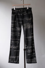 Hysteric Glamor 99S/S Fuck,Sex,Bitch Typewriter Bootcut Jeans