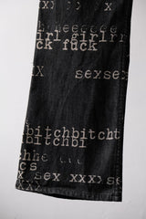 Hysteric Glamor 99S/S Fuck,Sex,Bitch Typewriter Bootcut Jeans