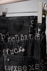 Hysteric Glamor 99S/S Fuck,Sex,Bitch Typewriter Bootcut Jeans