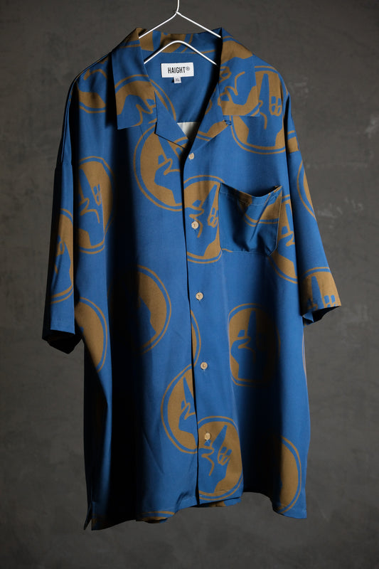 Haight Fuckin Open Collar Shirt 日本街牌 滿版中指聚酯纖維襯衫