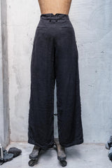 Professor.E 25SS-PE-TRL-01 E Pants 黑色亞麻西裝褲