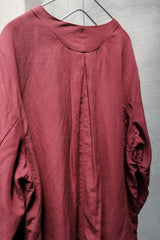 Professor. E — 22SS|E Tunic (Burgundy) 酒紅天絲混紡長版襯衫