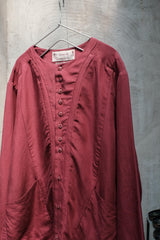 Professor. E — 22SS|E Tunic (Burgundy) 酒紅天絲混紡長版襯衫