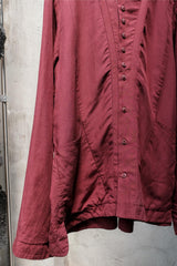 Professor. E — 22SS|E Tunic (Burgundy) 酒紅天絲混紡長版襯衫