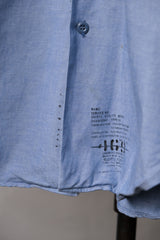 80年代 USN ミリタリー シャンブレー ユーティリティ ボタンダウン 長袖シャツ