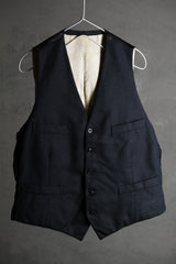 French 1960’s Vintage Wool Striped Satin Gilet Vest 60年代法國古著 羊毛鍛面西裝馬甲背心