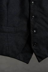 French 1960’s Vintage Wool Striped Satin Gilet Vest 60年代法國古著 羊毛鍛面西裝馬甲背心