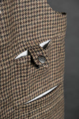 Syndro Houndstooth Tweed Breath Holder Zipper Gilet Vest Taiwanese designer brand houndstooth wool blend zipper suit vest vest