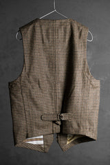 Syndro Houndstooth Tweed Breath Holder Zipper Gilet Vest Taiwanese designer brand houndstooth wool blend zipper suit vest vest