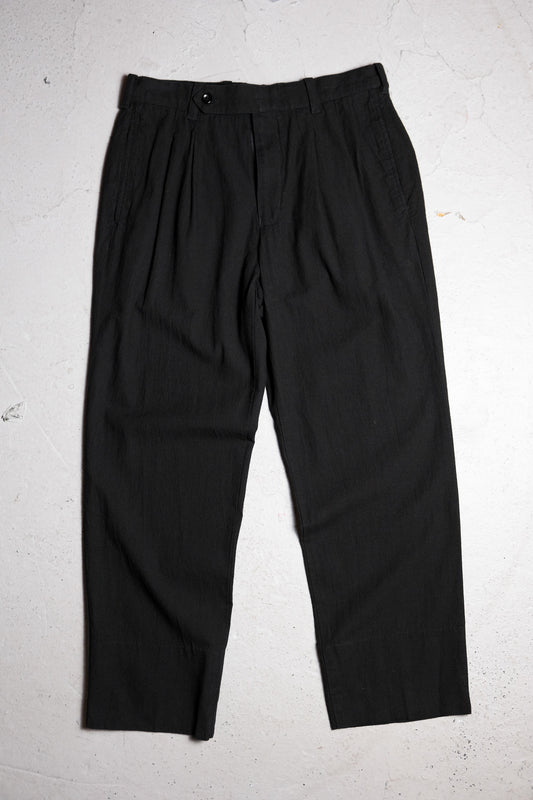 Gaijin Made リネン 2 タックパンツ ジャパンブルー ブルー支線 ブルー染めブランドリネン ダブルプリーツパンツ