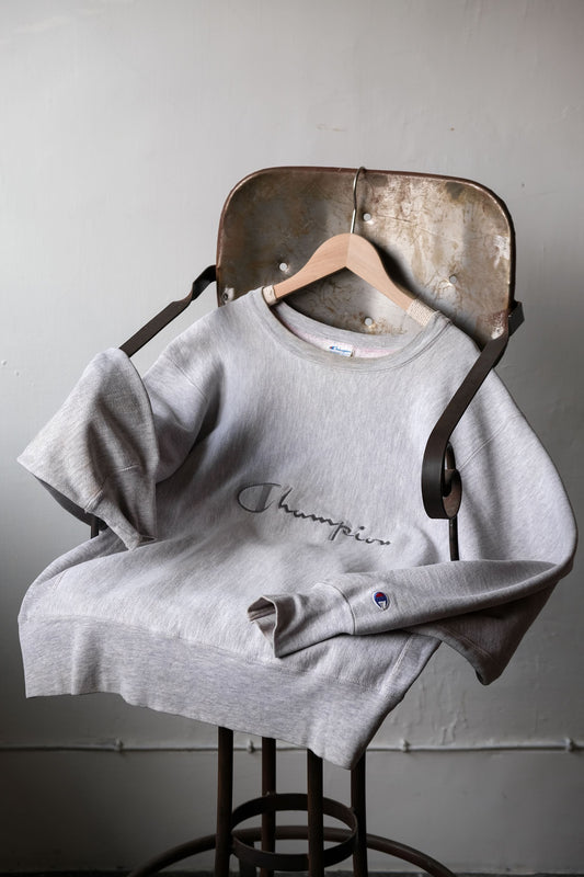 Champion 90s Vintage Reverse Weave Logo Sweatshirt - Grey 90年代冠軍衛衣 美國製 灰色