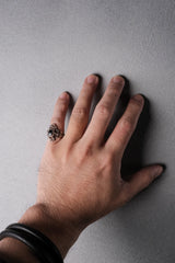 Vintage Victorian Gothic Sterling Silver Ring 純銀古著哥德黑石工匠銀戒