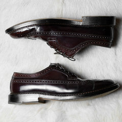 ALDEN 975 Longwing Blucher Color8 Shell Cordovan勃根地色手工馬臀皮雕花皮鞋