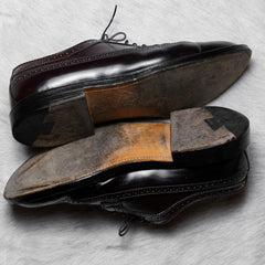 ALDEN 975 Longwing Blucher Color8 Shell Cordovan勃根地色手工馬臀皮雕花皮鞋