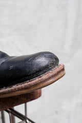 A.S.98 Distressed Black Leather Double Zip Ankle Boots 義大利手工舊化黑色皮革雙拉鍊短靴