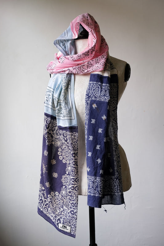 Ban Restructure Bandana Patchwork Scarf伴重製系列 復古變形蟲方巾拼接圍巾 美國製方巾
