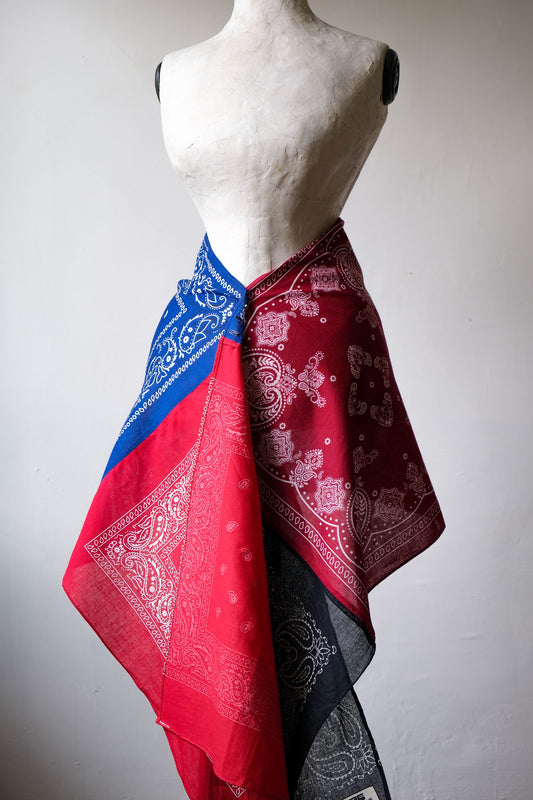 Ban Restructure Bandana Patchwork Scarf伴重製系列 復古變形蟲方巾拼接圍巾 D