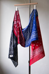 バンリストラクチャーバンダナパッチワークスカーフリメイクシリーズレトロアメーバスクエアスカーフパッチワークスカーフD