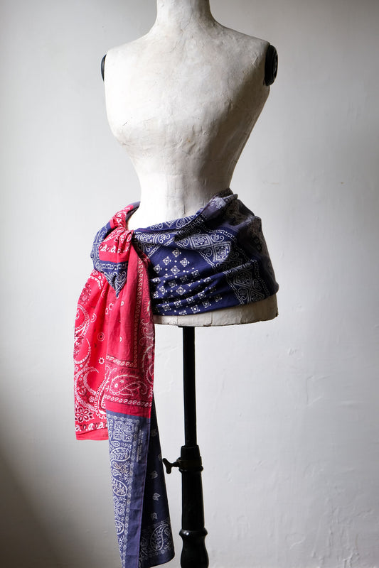 Ban Restructure Bandana Patchwork Scarf 伴重製系列 復古變形蟲方巾拼接圍巾 E