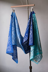 バンリストラクチャーバンダナパッチワークスカーフリメイクシリーズレトロアメーバスクエアスカーフパッチワークスカーフJ