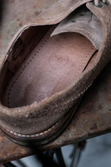 AllSaints Suede Wingtip Brogue Shoes 舊化卡其翻毛皮翼紋雕花低筒皮鞋